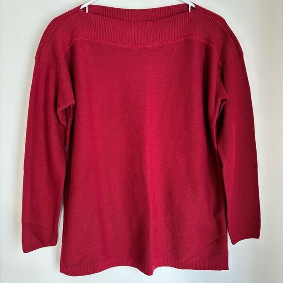 J. Jill women’s boatneck knit tunic sweater cherry wine red size XS - NWT! ❤️ - Picture 1 of 11